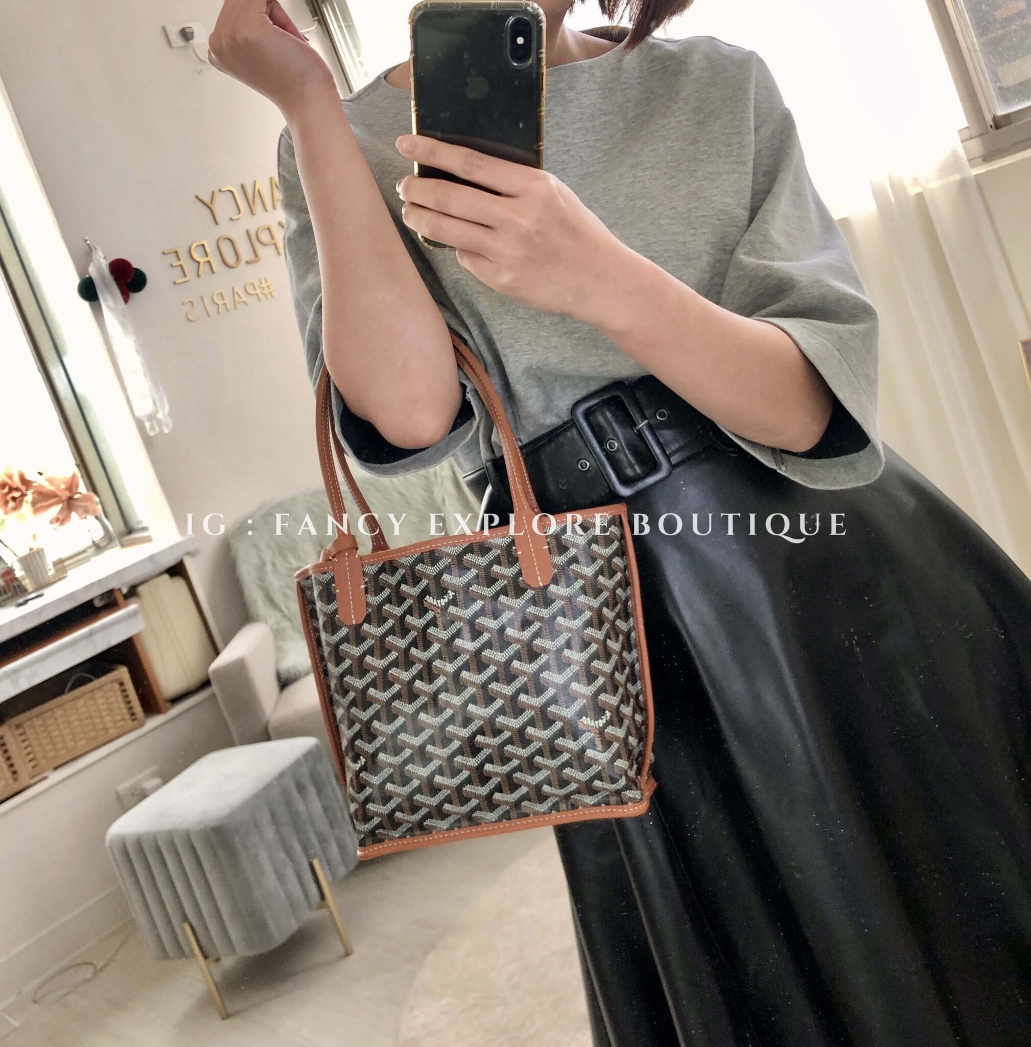 Goyard Anjou Mini Tote Bag迷你托特包 淺棕 Fancy Explore Boutique