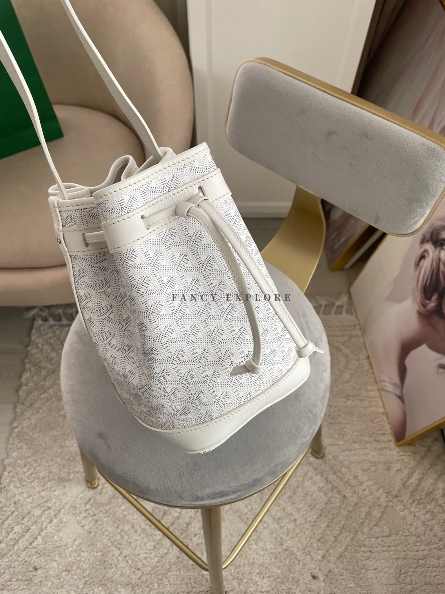 Goyard Small Flot Bucket Bag White Cloth ref.291914 - Joli Closet