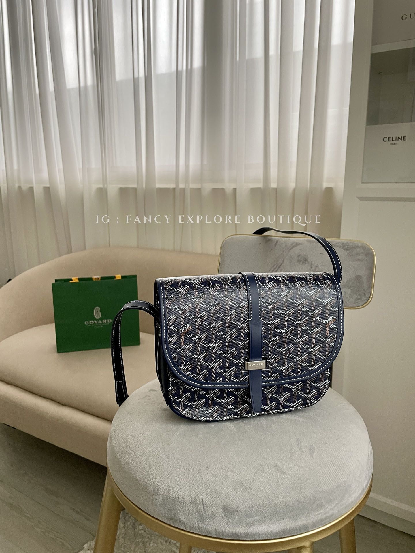 GOYARD BELVEDERE PM BAG郵差包-深藍– Fancy Explore Boutique