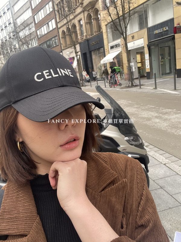 CELINE 棉質棒球帽 黑