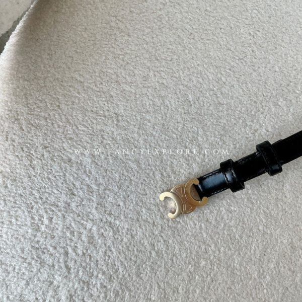 TRIOMPHE 光滑牛皮皮帶 黑 75